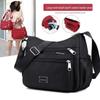 Bolsa de ombro feminina de lona de nylon de grande capacidade: Bolsa de mensageiro com vários compartimentos para mães de meia-idade e idosas