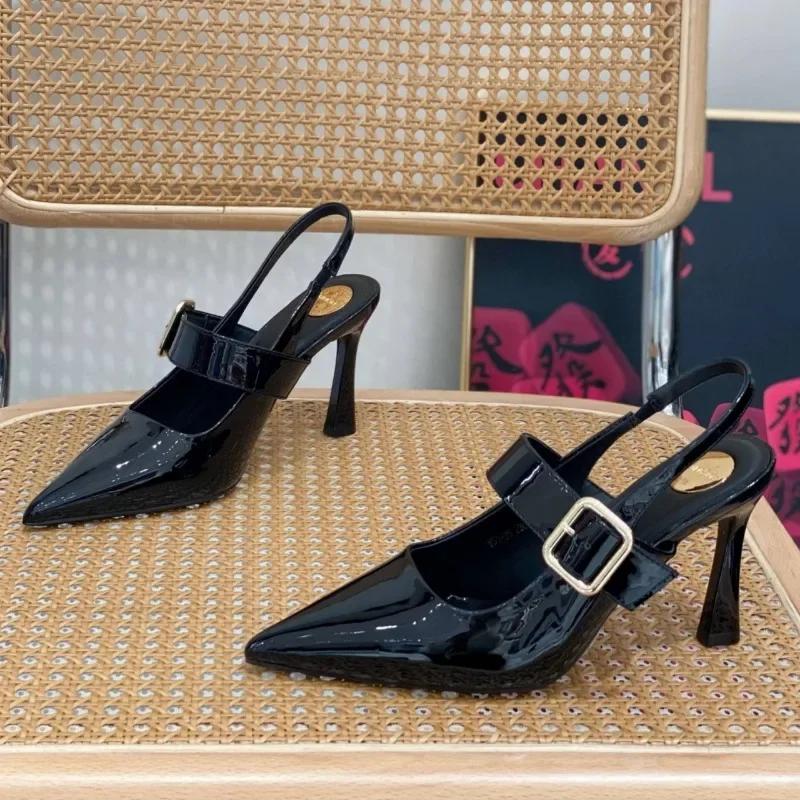 Fashion Women's Stiletto Sandals Summer 2025 New Style Pointed Head Shallow Mouth Line with Anti-slip Wear-resistant High Heels
