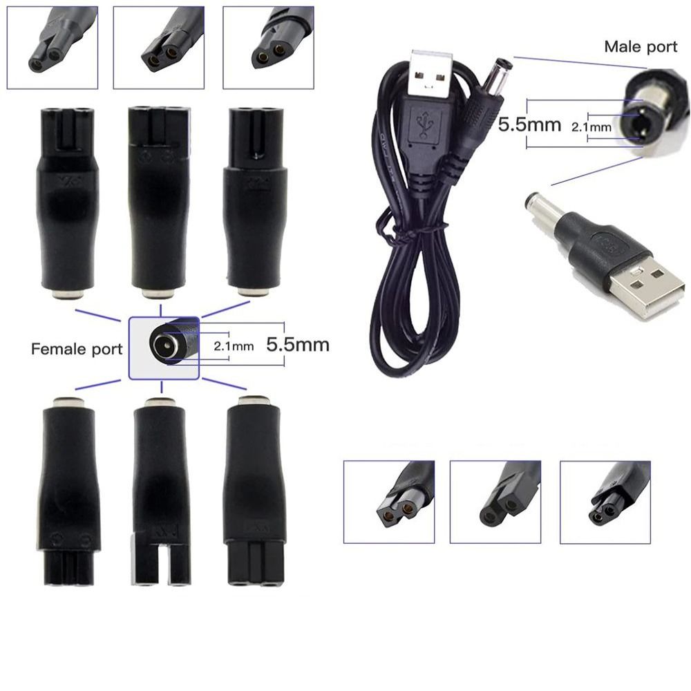 Charger Converter Hair Clippers Cable DC Connector Shaver Power Adapter Charging Heads Adapter