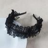 Women Mesh Ruffles Lace Headdress Lovely Ribbon Bowknot Headband Maid Anime Cosplay Gothic Novelty Hair Hoop Props