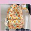 Flower Crab Cute Fox Bear Daisy Cartoon Printed Student Backpack With Pendant