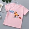 New Hot Sale Children's Tshirts Mustang Spirit Cartoon Print Girls T-shirts Fashion Trend Baby Girls T Shirts Pink Clothing Tops