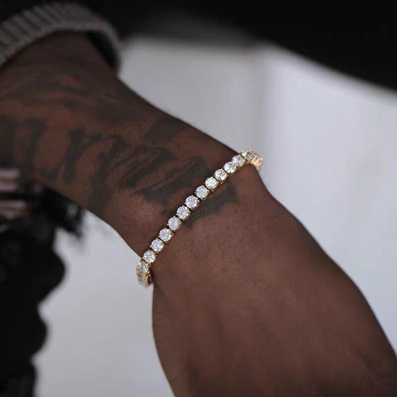 Hiphop Iced Out Men Chain Bracelets Trendy Cubic Zirconia Tennis Necklaces Custom Fashion Women Jewelry Bracelet