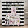 Set Tenda da Doccia Profumo Moda Fiore Rosa Rosa Donna Moderna Ragazza Decorazioni Bagno Casa Tappetino Antiscivolo Tappetino da Bagno Copri Sedile WC