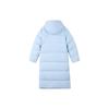 Skechers Colorful Casual Series Solid Color Woven Hooded Mid-Length Down Jacket Women outerwear Cashmere-Blue L422W144-00F5