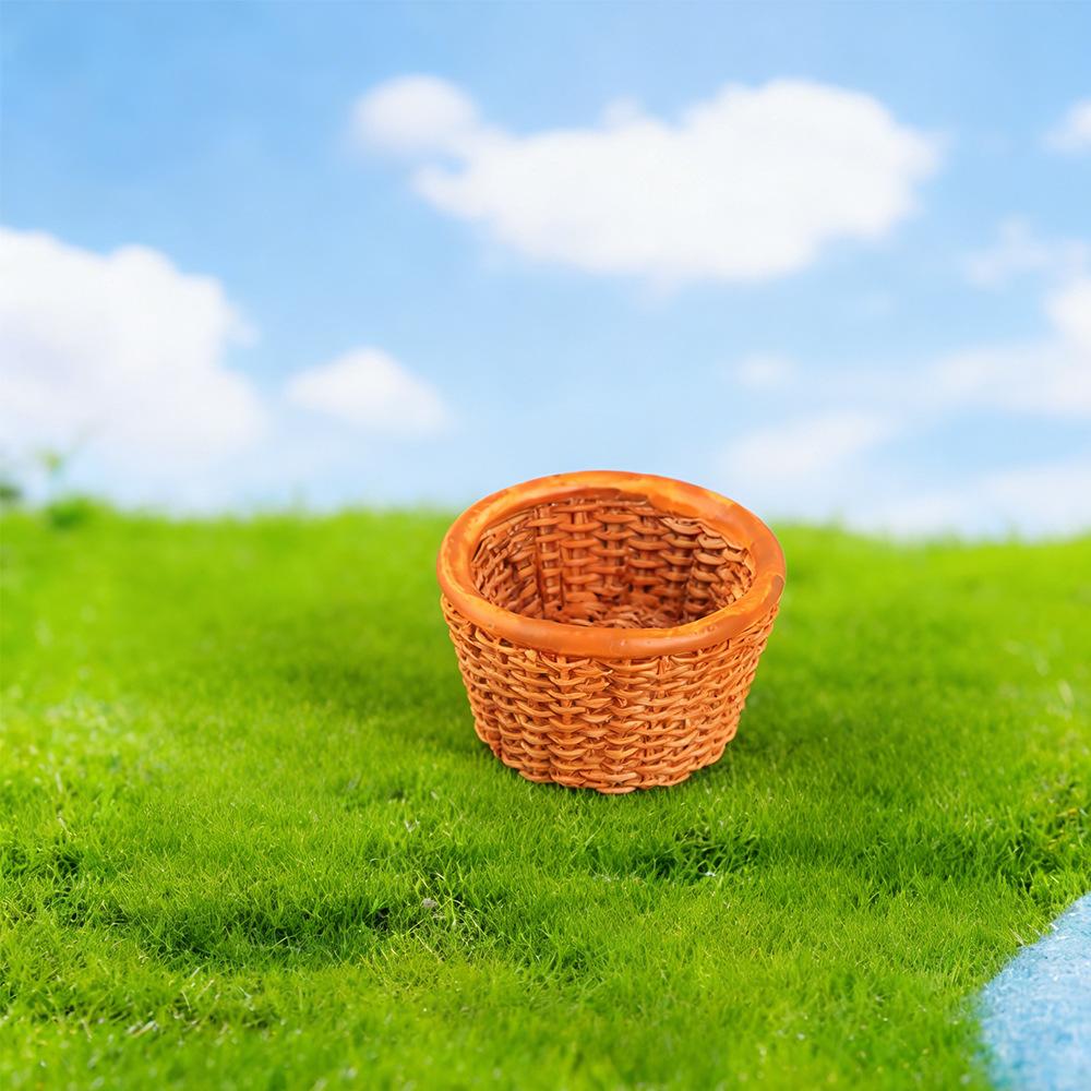 Mini Faux Woven Basket Tray for DIY Craft Decoration