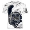 Summer New Style Summer Women's Loose Round Neck Short Sleeve Cat 3D Printed T-shirt