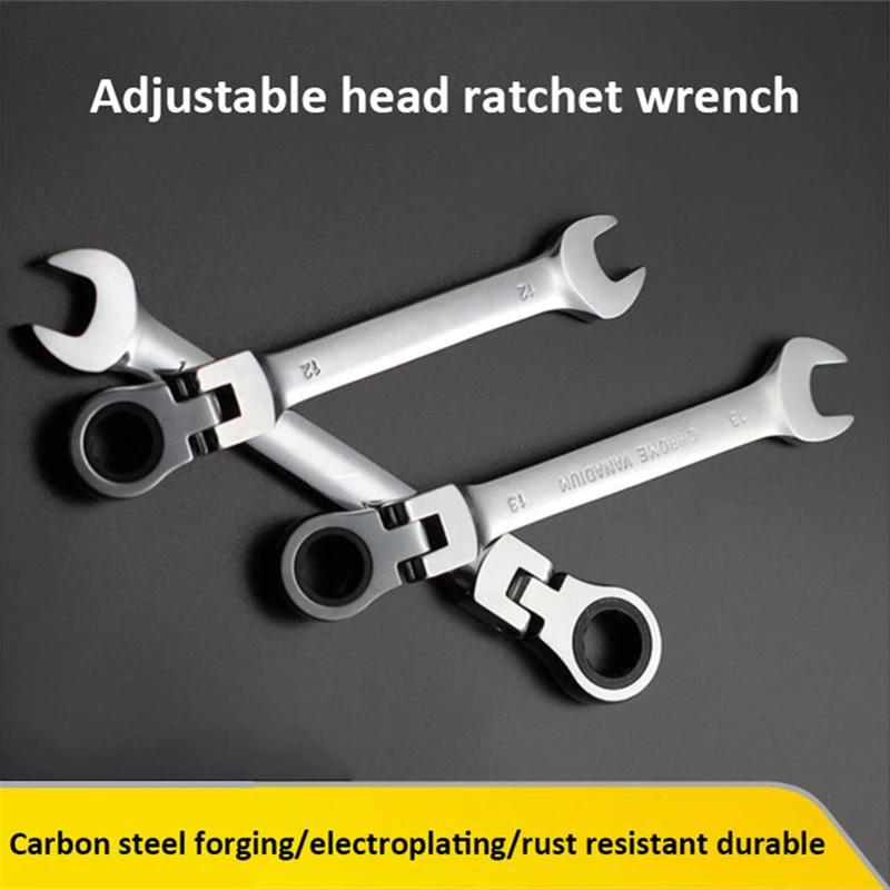 6-32mm Universal Wrench Automatic Fast And Labor-Saving Dual-Use Open-Ended 72-Tooth Ratchet Wrench Movable Head Open Wrench