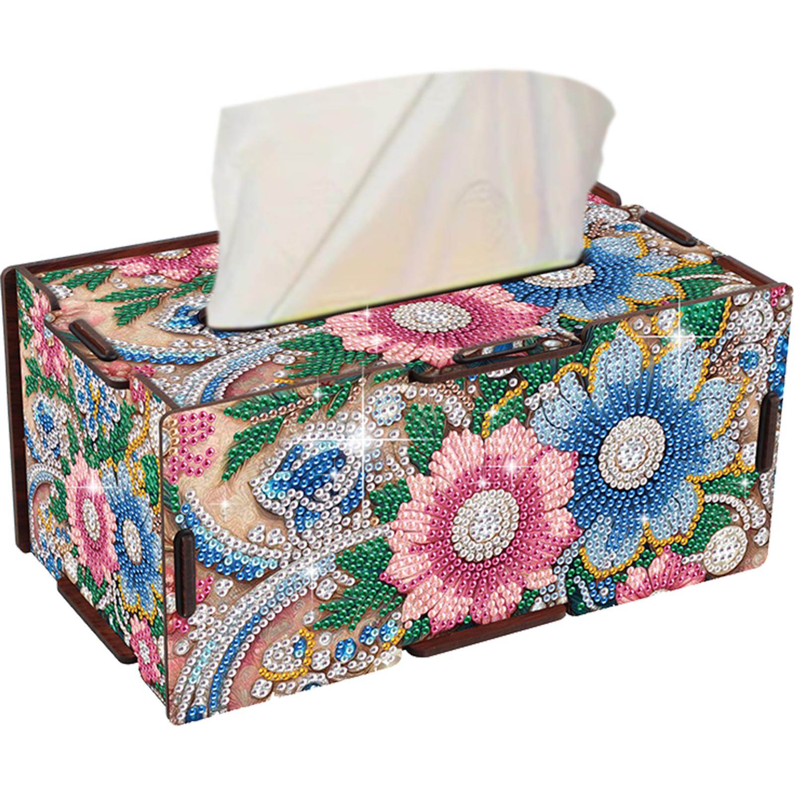 

Деревянная коробка для салфеток с алмазной вышивкой 5D DIY Алмазный держатель для салфеток ручной работы DIY Алмазная коробка для салфеток для украшения дома и офиса