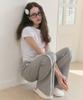 Lojanneu Sweet Dreams Lace Flare Pants (Gray)
