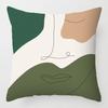 Simple Patterns Of Line Portraits Throw Pillow Cover With Short Plush Print For Living Room Sofa Decoration Cushion Cover