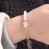 Baroque Style Beads Bangle Double Layer Camellia Flower Bracelets Fashion Pearl Bracelet  Ladies