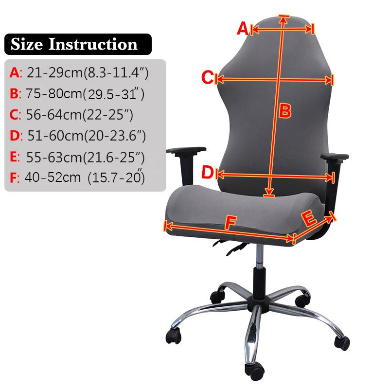 Ergonomik Ofis Bilgisayar Oyunu Sandalyesi Kılıfları Esnek Polyester Yatar Yarış Oyun Sandalyesi Kılıfları Su Geçirmez Sandalye Kılıfları