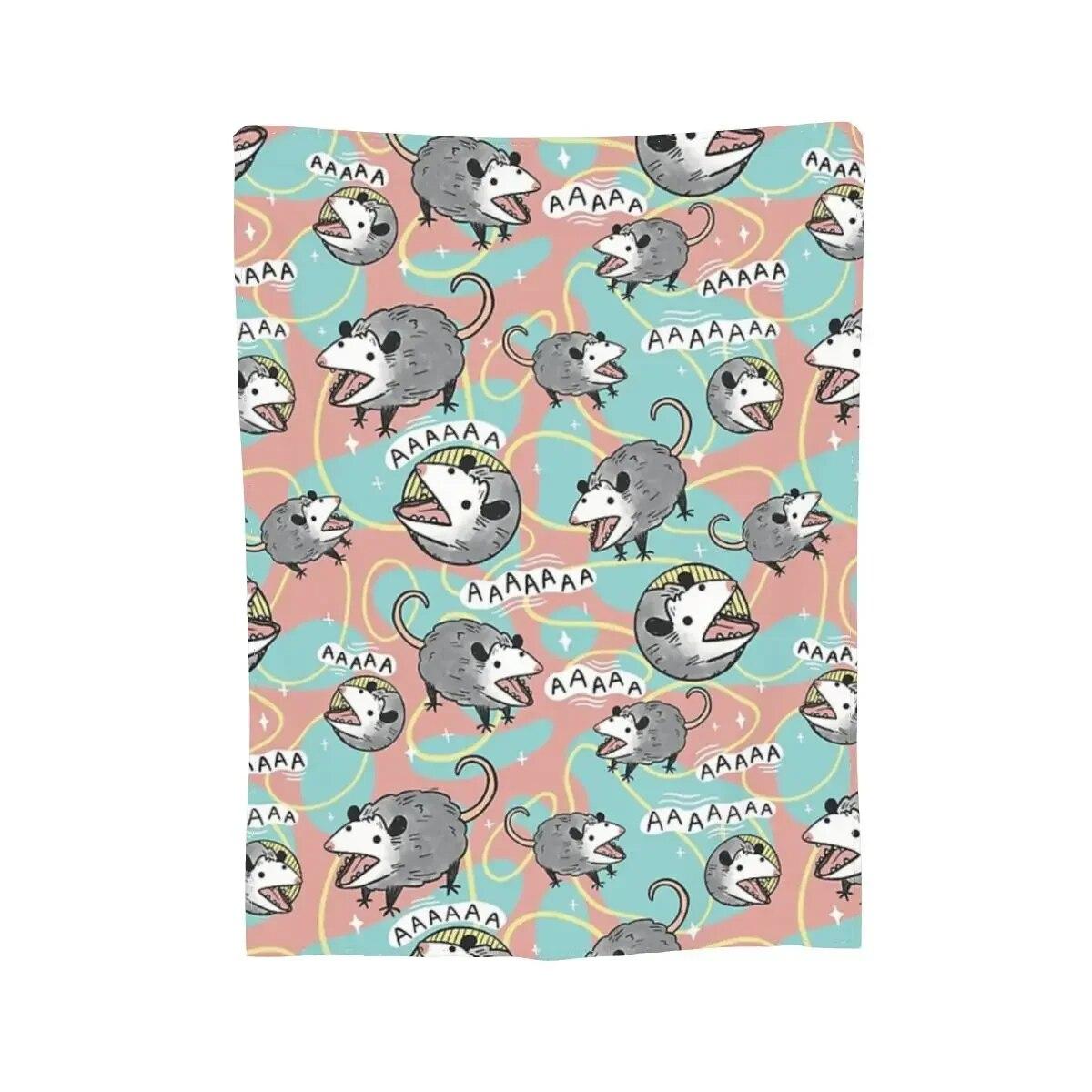 

Одеяло Opossum Screm, мягкое теплое фланелевое одеяло, плюшевое одеяло для кровати, гостиной, пикника, путешествия, домашнего дивана 75x100cm 30x40in