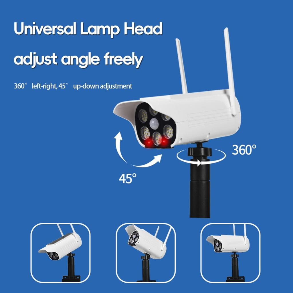 Solar Lights Outdoor Motion Sensor Garden Wall Fence Clip On Light LED Dummy Decoy Fake Security Camera Yard Sensing Lamp