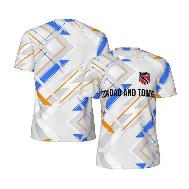 Trinidad And Tobago Flag Graphic Football T Shirts For Men Fashion National Emblem 3D Printed Sports T-shirts Casual Loose Tees