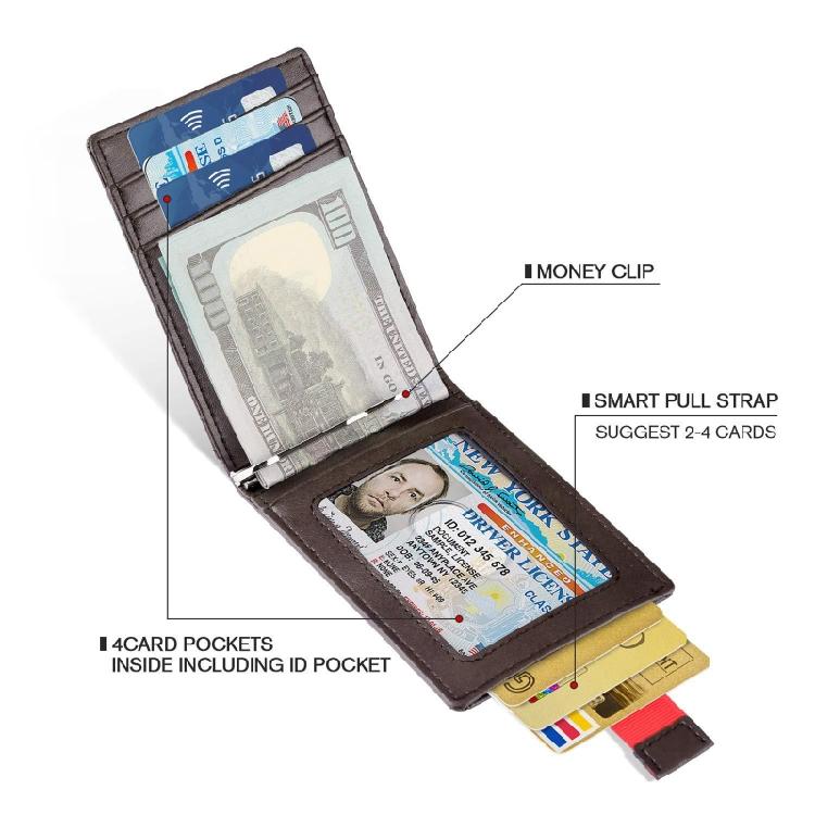 Men RFID Blocking Slim Money Clip Wallet Credit Card ID Holder Thin Minimalist