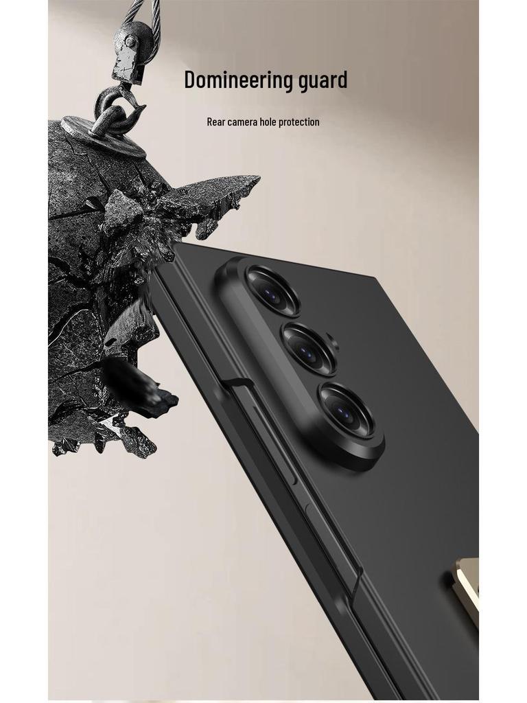 Samsung Z Fold7 Wristband Stand Case - Solid Color, Advanced Protection, Full Coverage, Business Style.