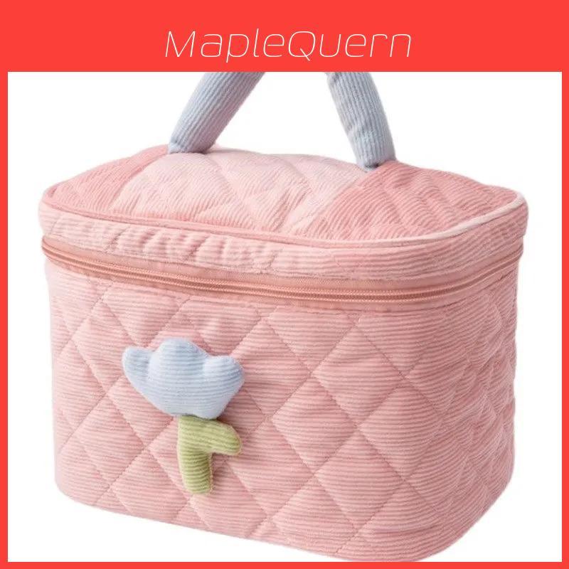 Style Plush Velvet Makeup Bag With Large Capacity For Travel And Home Organization