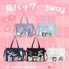 Wowcarbazole Ita Bag, Tote Bag, 2-Way, Clear, A4 Size, Clear Bag, Shoulder Bag, Decorative Bag, Canvas Bag, School Bag, Women's