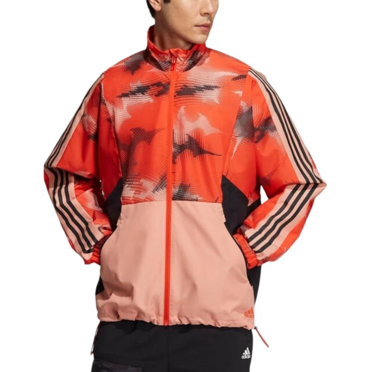 adidas Pánská bunda s květinovým vzorem Newblock Oranžová Žlutá H40237