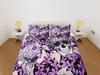Purple Floral Skull Print Duvet Cover Set, Aesthetic Bedroom Set, Gothic Dorm Bedding, Skull Quilt Cover, Black Bedspread, Gorgeous bed set