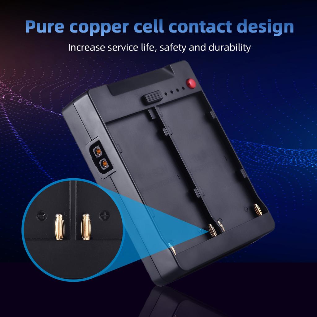 NP-F970 F750 F550 Battery Plate to V-Lock V-Mount Buckle Bracket Adapter with USB-A/ Type-C/ / D-TAP Outputs Np to V Mount