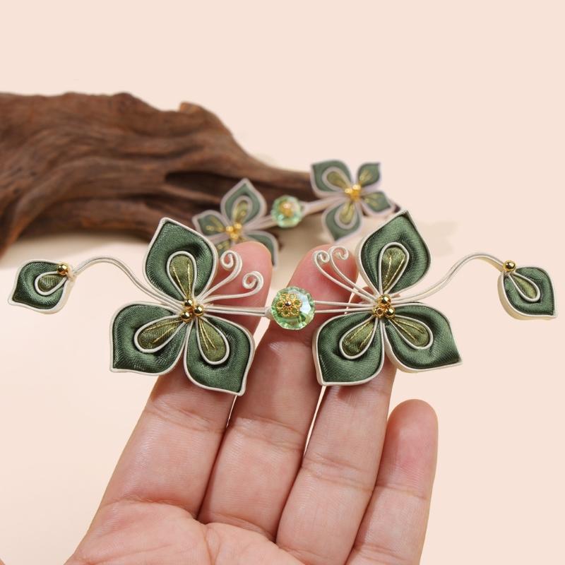 Flower Butterfly Cordwork Knot Button Decorative Sewing Button Fastener for Traditional Chinese Costume Cheongsam Embellishment