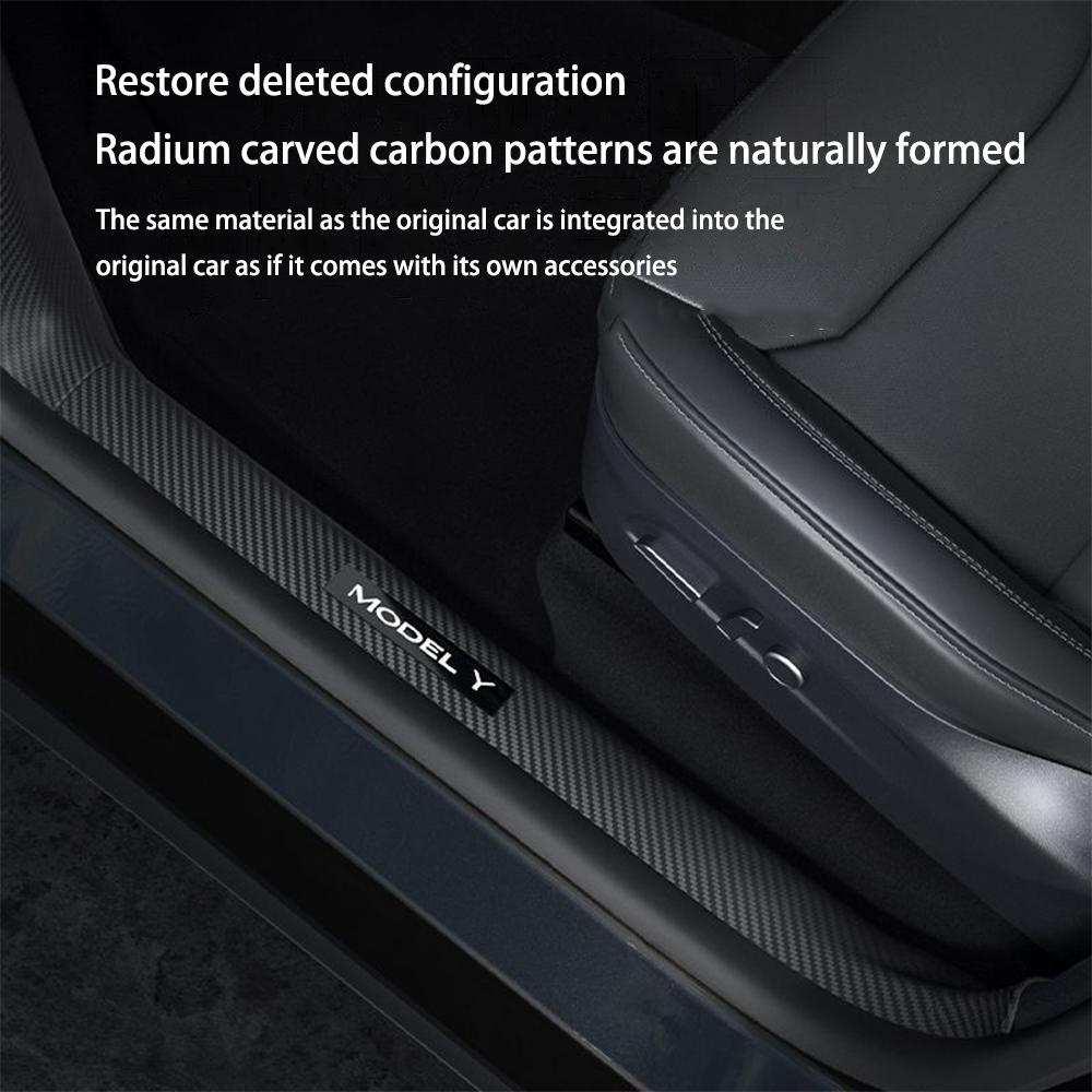 ALO1 2 4 8Pcs For Tesla Model Y Juniper 2025 ABS Front Rear Door Sill Protector Threshold Strip Anti-kick Guard Panel Waterproof Pad