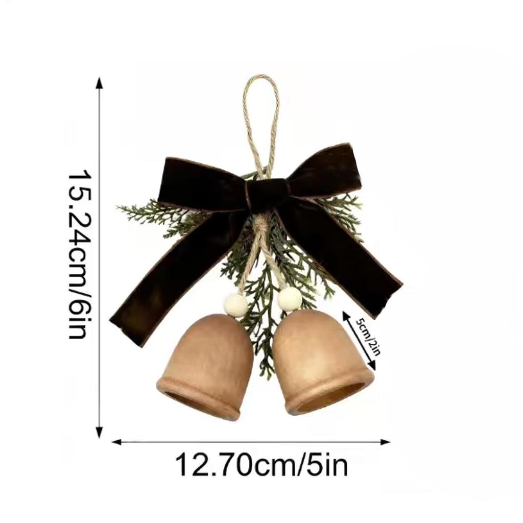 Weihnachtsglocken Holz Sanfter Klang Dekoration Rustikale Weihnachtsglocken Für Familie Freunde Zuhause Feiertag Innen Außen Ast Wand