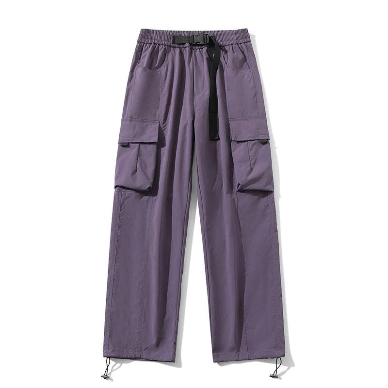 Vår Arbeidsbukser Herre Løse Vide Ben Vanntett Lading Rette Ben Bukser Par Fritids Høy midje Bukser