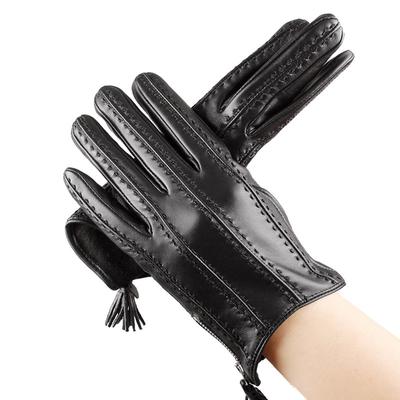 Women Leather Gloves Genuine Leather Gloves Lady's Touch Screen Gloves Girls Black Dancing Gloves Black Dance Gloves Women Leather Glovestouch