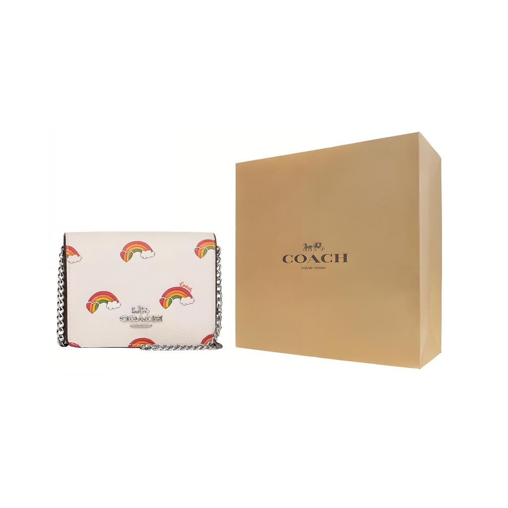 New COACH Cow Leather Wallet, Handbag, Crossbody Bag, Shoulder Bag Women's White CK391-SVCAH