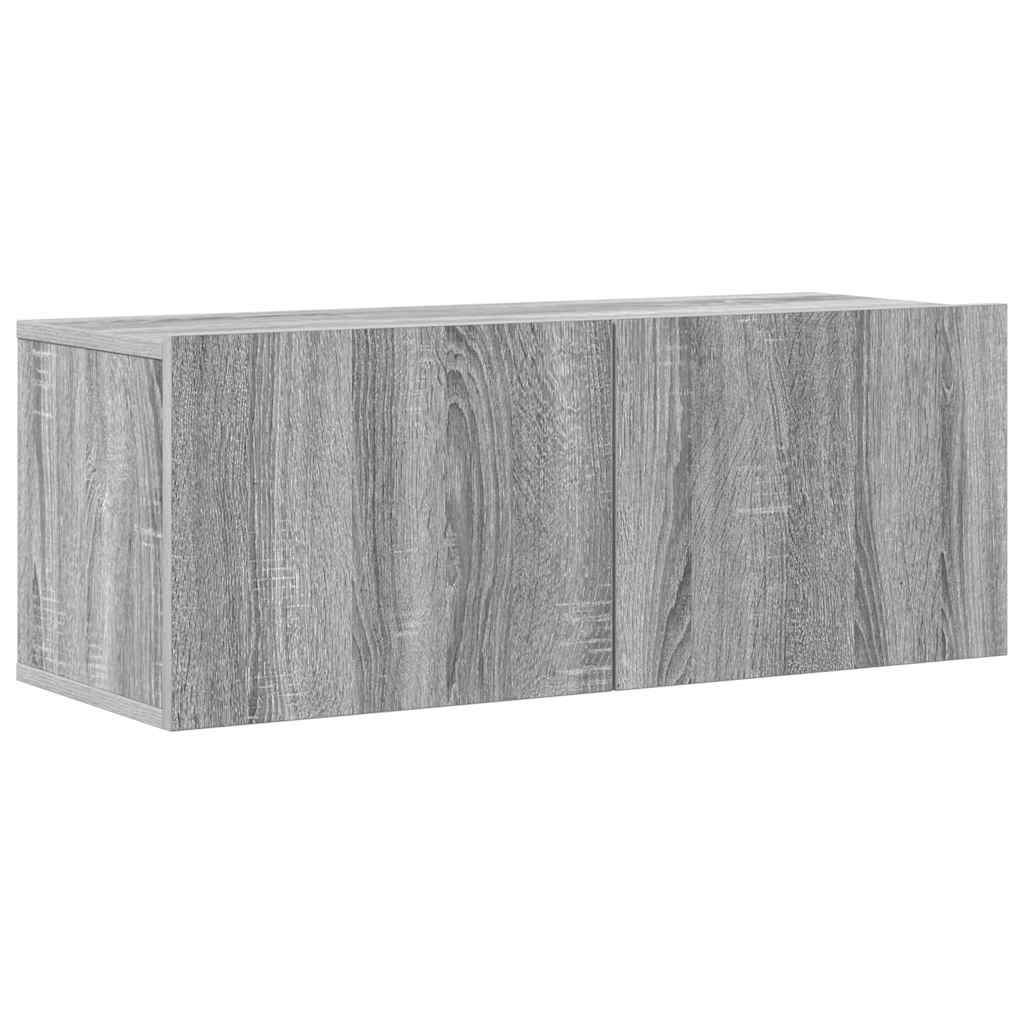 vidaXL 4-tlg. TV-Schrank-Set Grau Sonoma Holzwerkstoff