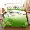 Green Flower Duvet Cover Set Double Bed With Pillowcase Lotus Bedding Set King Size 3pcs 2pcs Single Twin Full 200x200 220x240cm