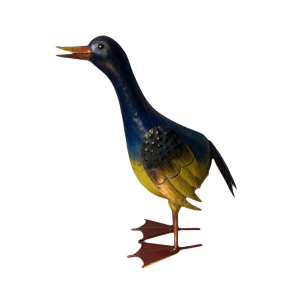Duck Statue Colorful Outdoor Courtyard Craft Home Decorative Scene Lifelike Outdoor Garden Statue Metal Painted Ducks Sturdy