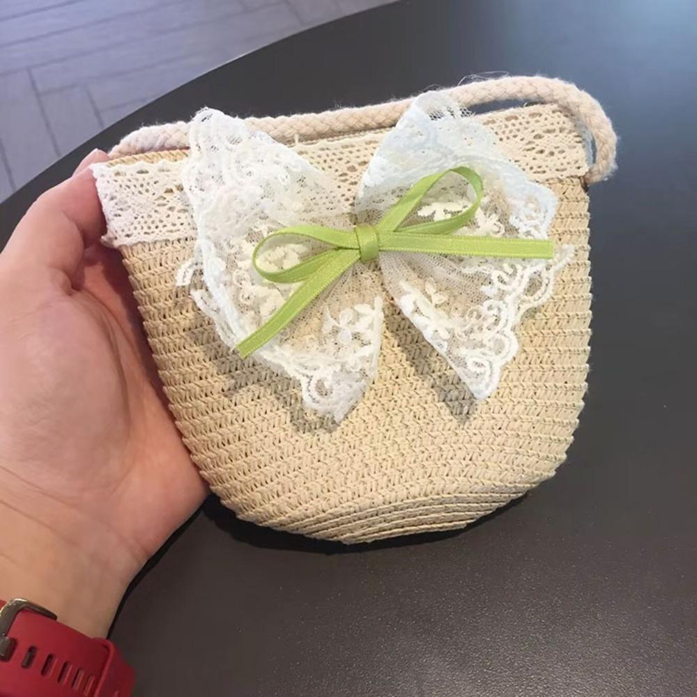 Wide Brim Children Straw Hat Lace Beach Bucket Cap New Beach Sun Hats  Beach