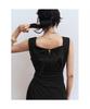 Cotton Sleeveless Square Neck Blouse Black