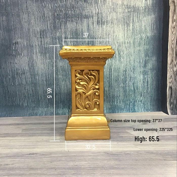 Wedding Gold Roman Column Flower Stand – European Stripe Trophy Fiberglass Décor