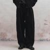 BIG UNION Corduroy Belted Curved Pants (Black)