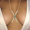 Demon Eye Chest Support Body Chain Rhinestone Breast Chain Hip Hop Bra Chest Chain  Girls