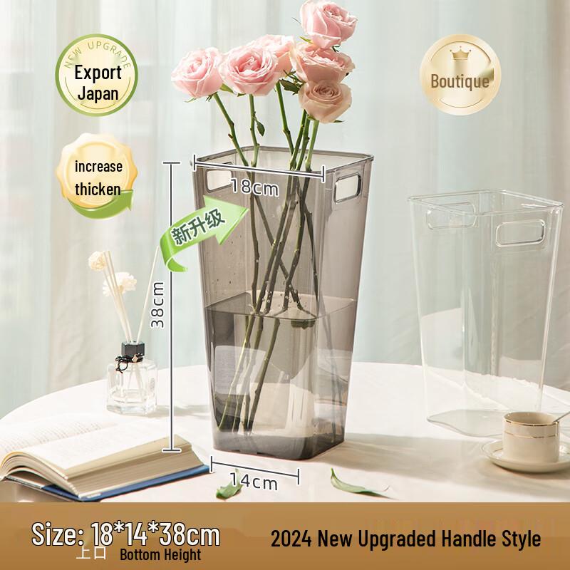 Verbesserte tragbare graue quadratische Acryl-Blumenvase