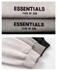 22SS Hooded Sweatshirt with Front and Back Flocking - ESSENTIALS Trendy American Streetwear, Cross-Border Hoodie with Double Stitching.