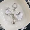 Ballet Bow Keychain Heart Charm Pendant Keyring Jewelry For Girl Women Gift Bag Decoration Jewelry Accessories