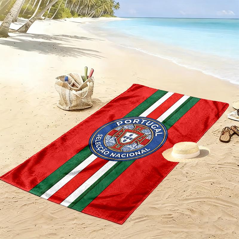 Portugal National Team Emblem Beach Towel Outdoor Camping Portable for Travel Quick-drying Swim Towel Absorbent Bath Towel Seaside Fashion