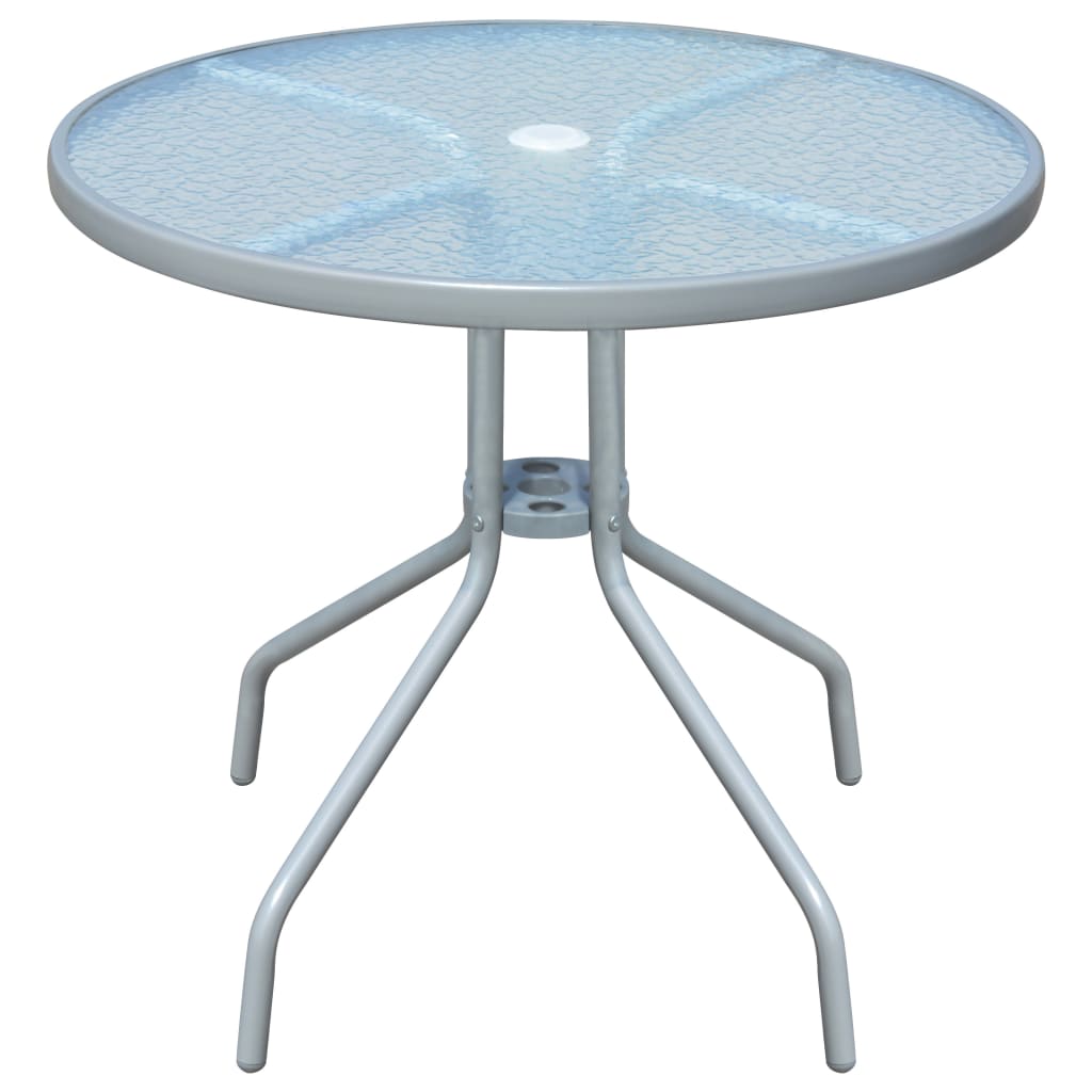 Gartentisch 80 x 71 cm Stahl Rund Grau