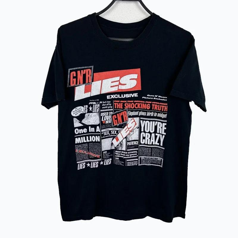 2026 Summer Fashion Trendy Vintage Top New 80s Guns N 'Roses Band Casual T-Shirt Men and Women Band Brand Top
