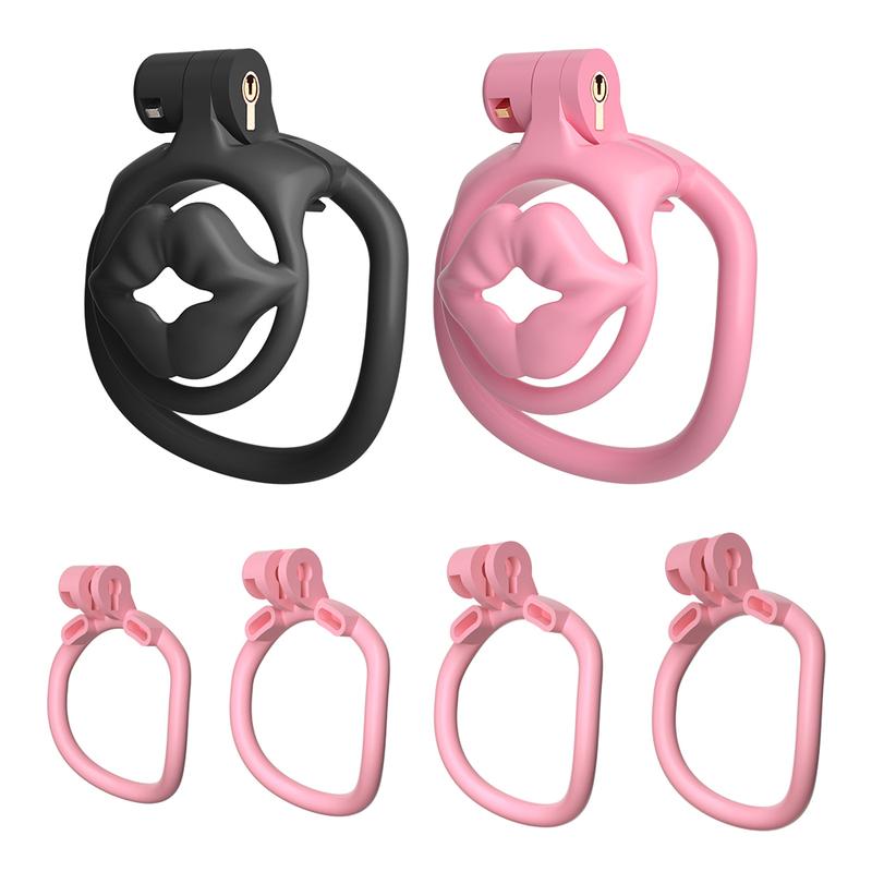 Breathable Faux Lip Chastity Cage For Men ABS Flat Comfortable Design Removable Lock Anti Masturbation Device Invisible Wear