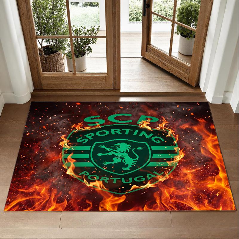 Sporting CP FC Design Crystal Velvet Rug Soft Decorative Mat for Bedroom Entrance