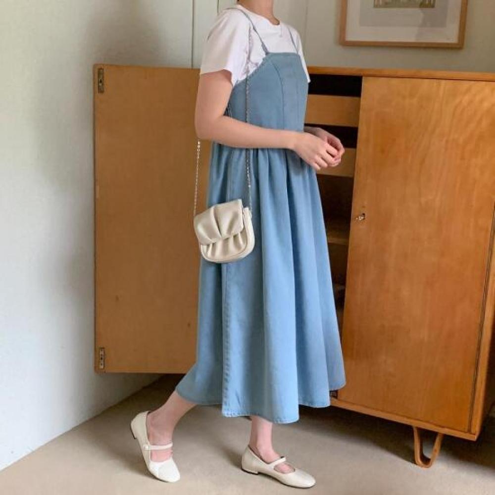 New Arrivals Open Run Donnabel Women Flare Summer Dress Blue Banding